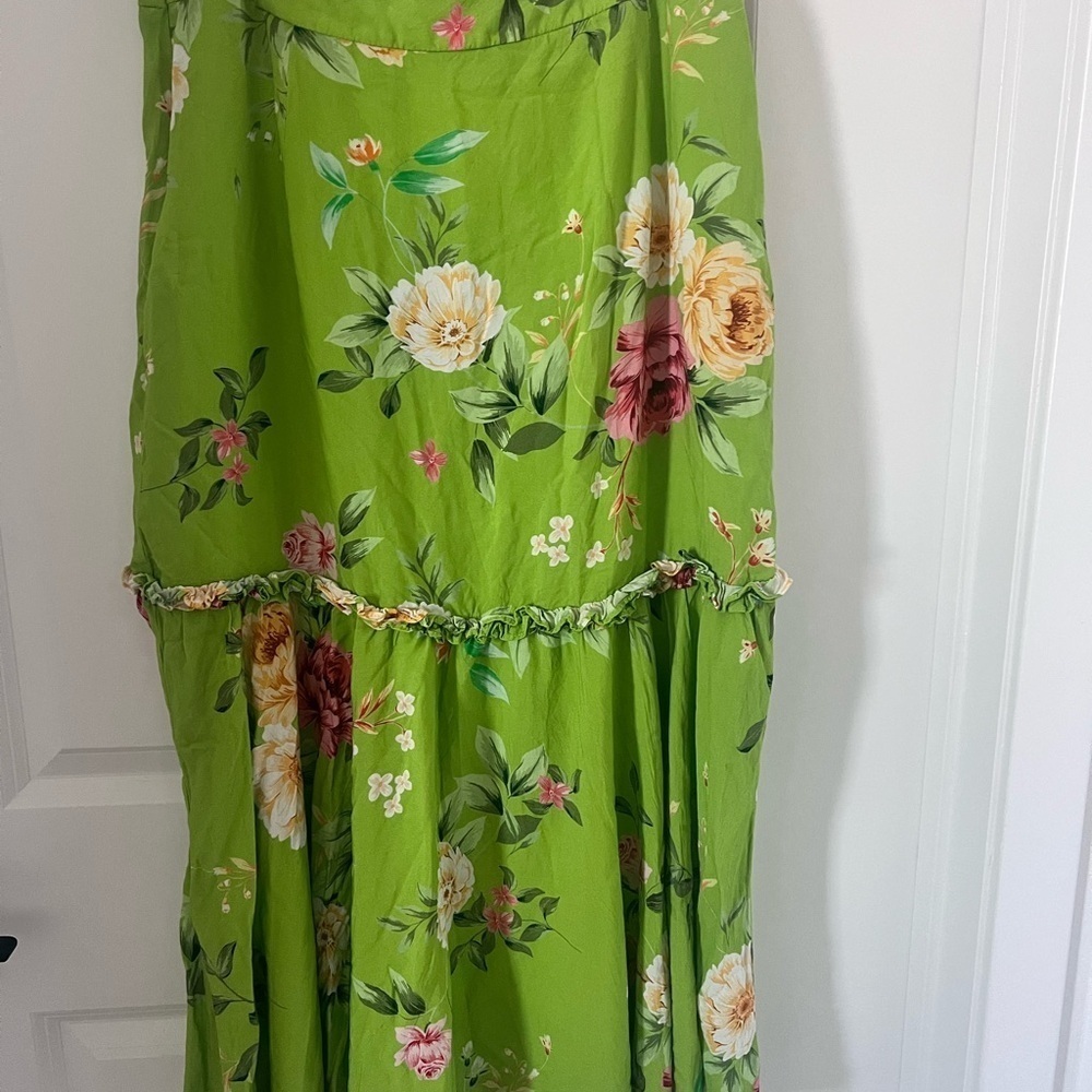 PAPAYA Floral Green Maxi Skirt Size Large - Picture 12 of 13
